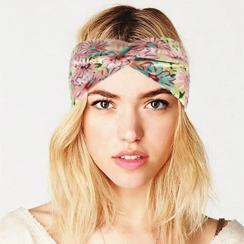 Boho Cotton Twist Headbands for Women Elastic Turban Headband Sport Headwrap Hairband Headwear Girls Hair Accessories Outdoor