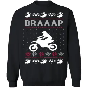 Braaap Motocross Ugly Christmas Sweater