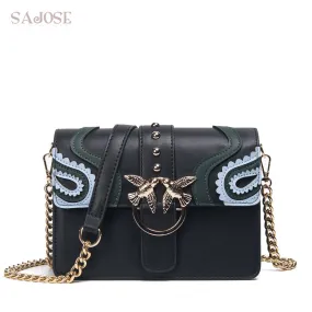 Brand Hand Bag Woman Messenger Bags Lady Rivet chain Women