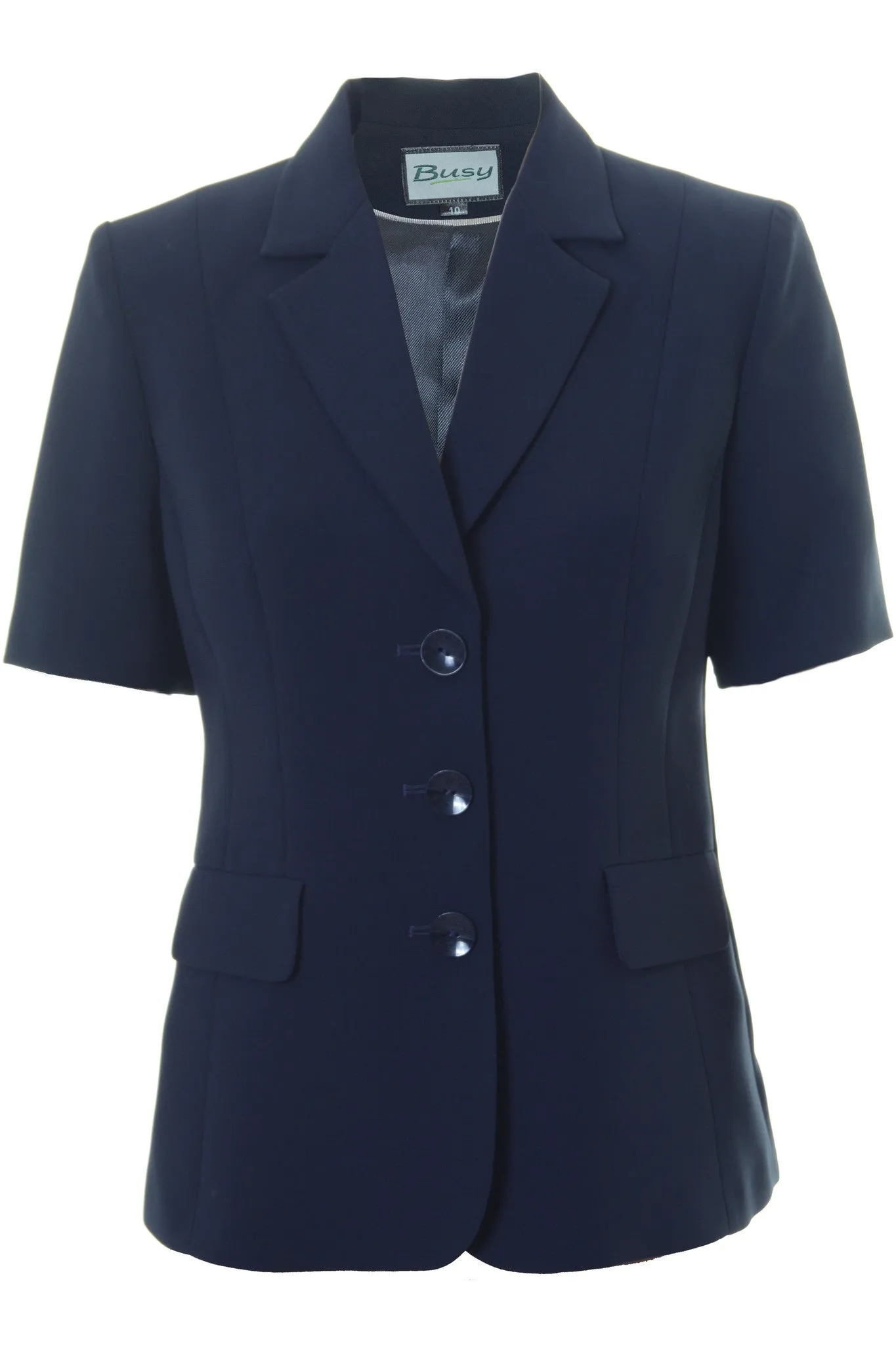 Busy Clothing Womens Navy Short Sleeve Jacket