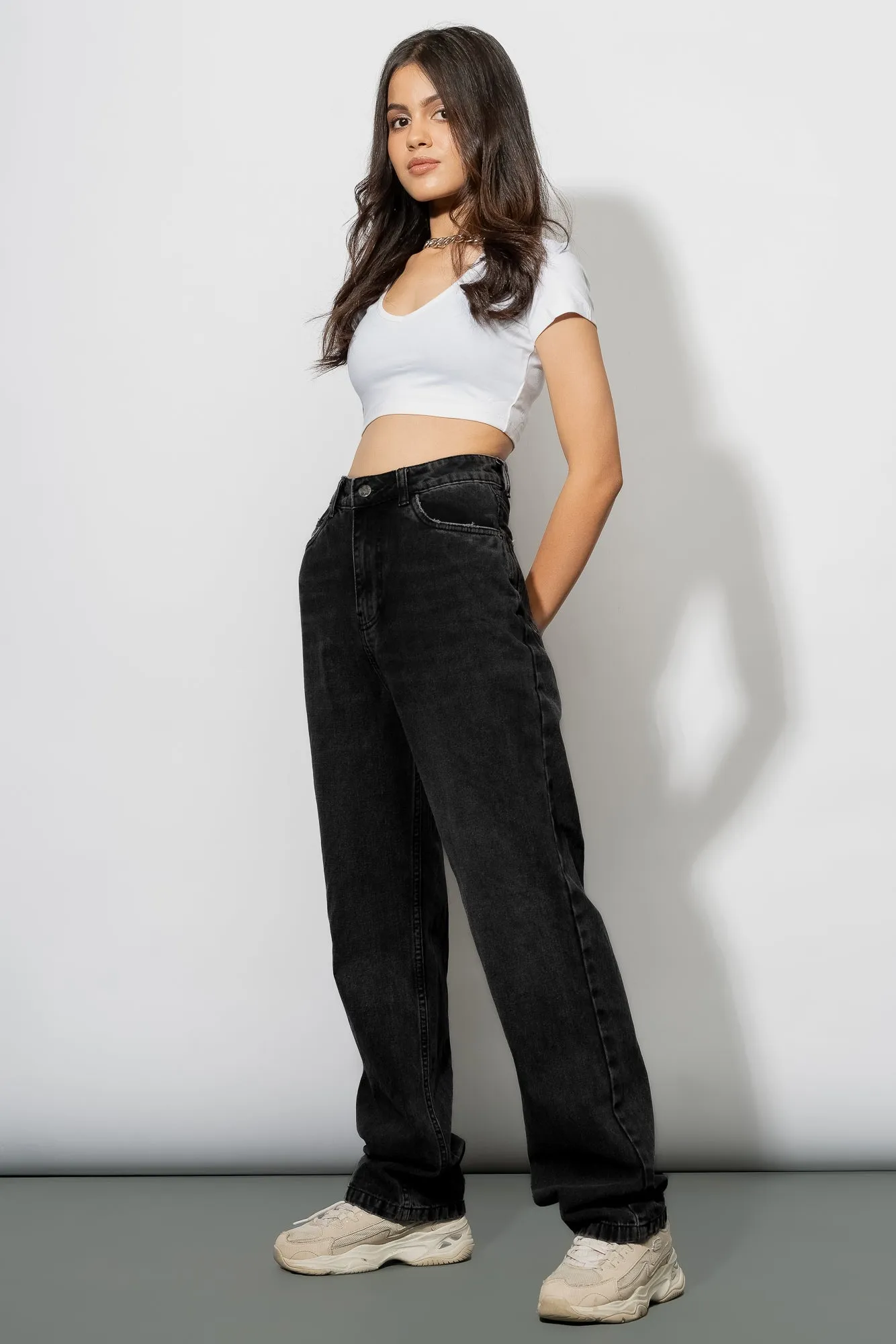 Charcoal Straight Jeans