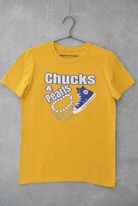 Chucks and Pearls Kamala Harris Shirt - Gold Edition