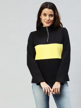 Colorblock High Neck Sweatshirt