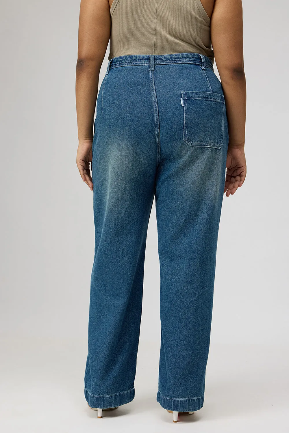 Curve Mid Blue Straight Fit Jeans