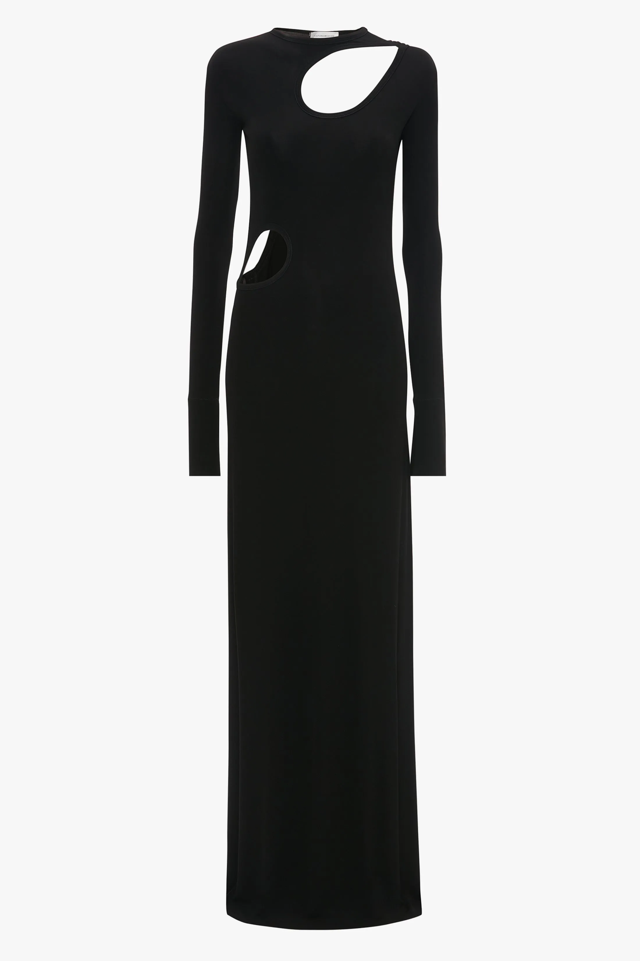 Cut-Out Jersey Floor-Length Dress In Black