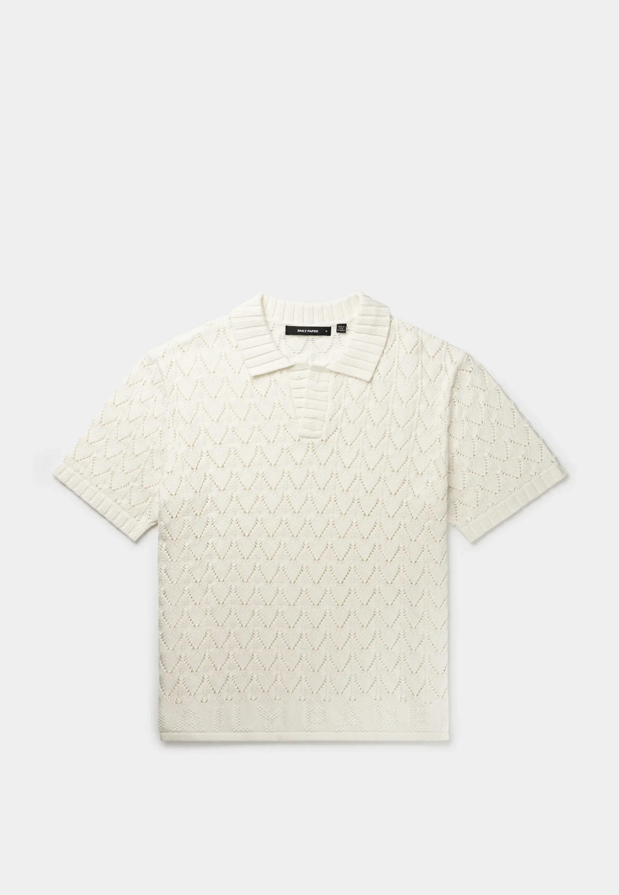 Daily Paper Yinka Relaxed Knit Ss Polo White