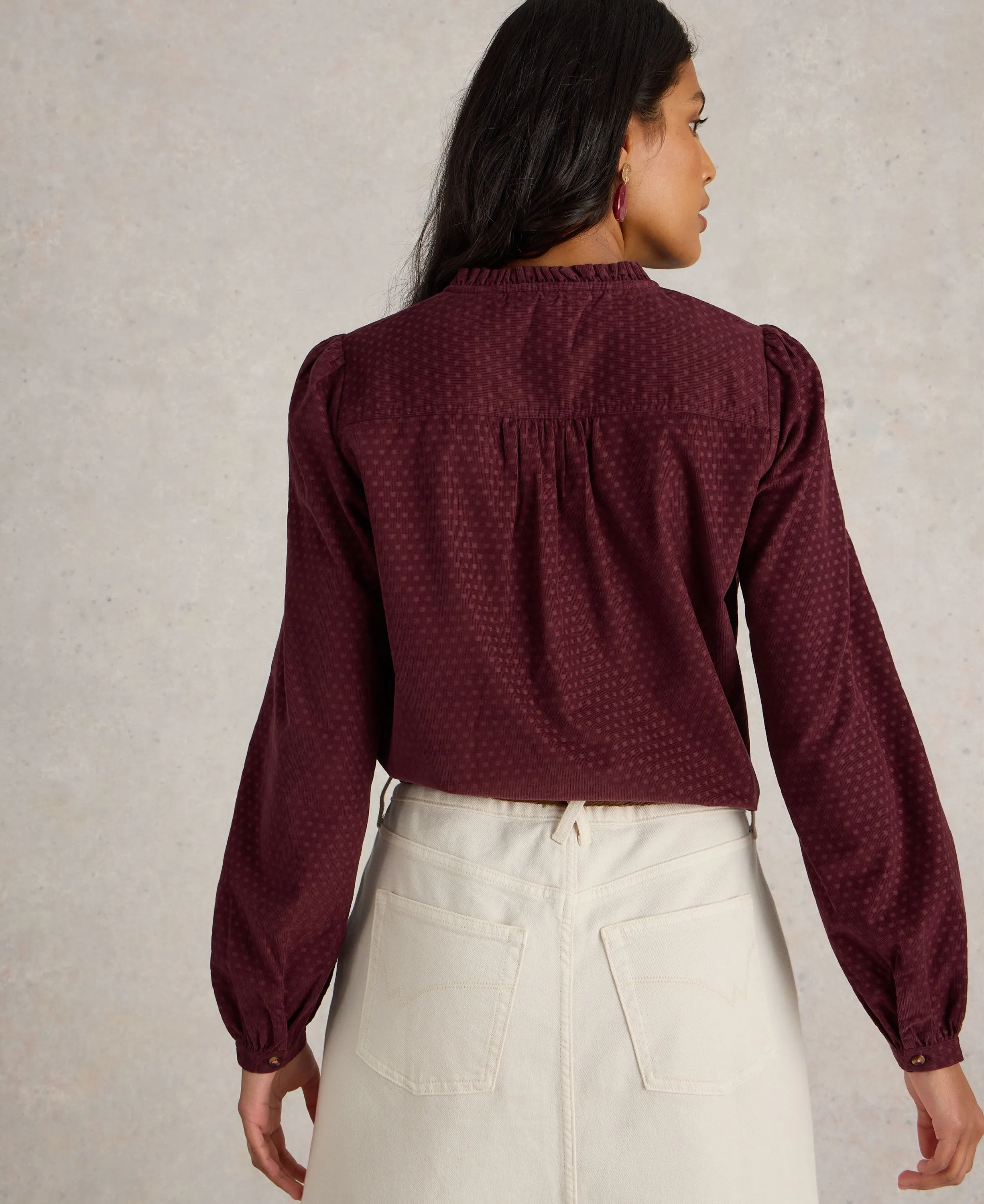 Daria Cord Shirt - Mid Plum