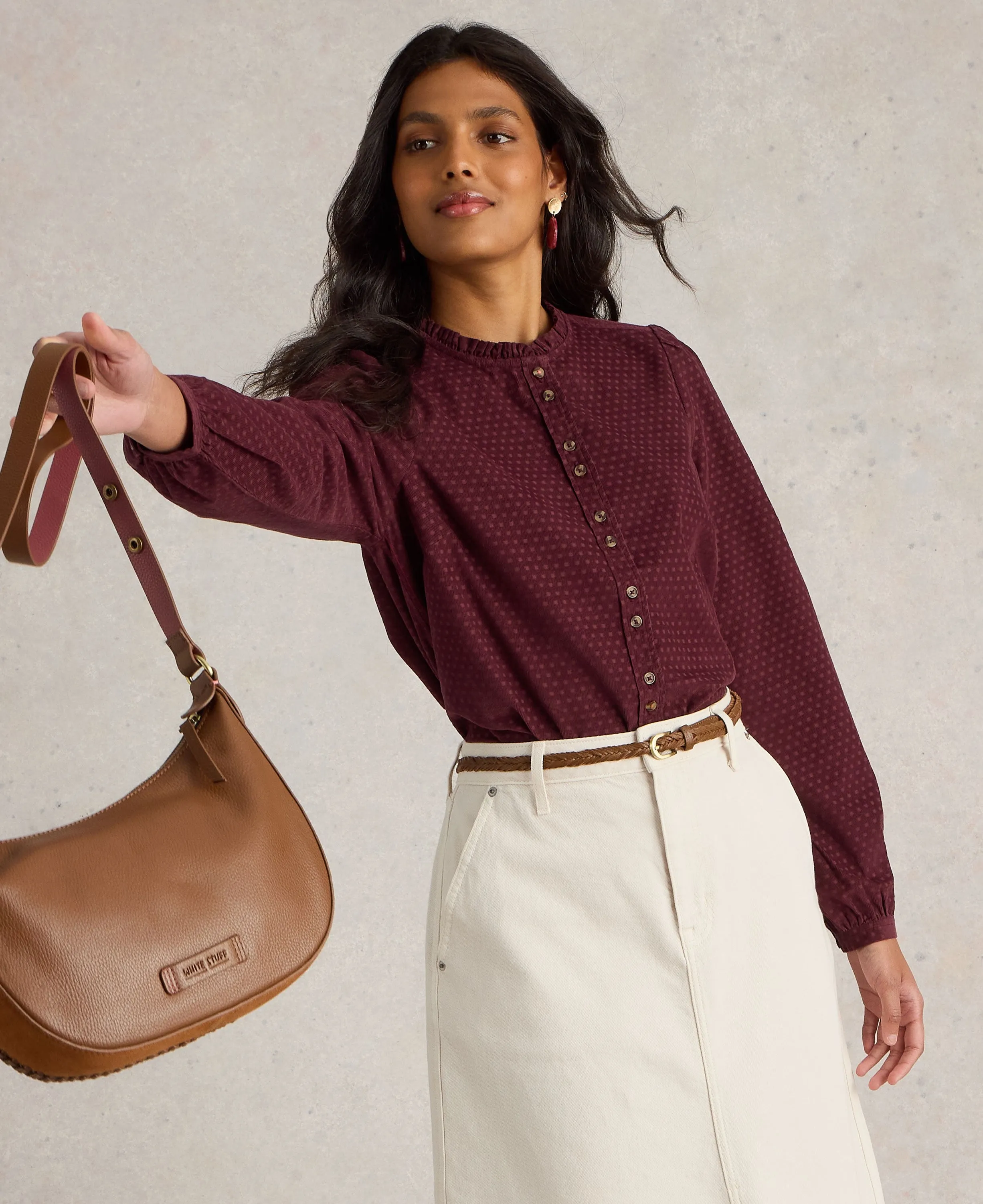 Daria Cord Shirt - Mid Plum