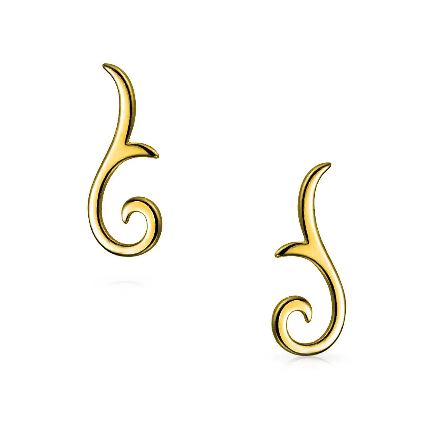 Ear Pin Crawler Climbers Earrings Rose Gold Plated Sterling Silver