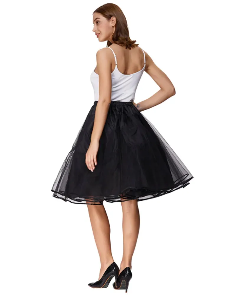 Elastic Waist Plaided Skirt High Waist Buttons Decorated Flared A-Line Skirt with Pockets