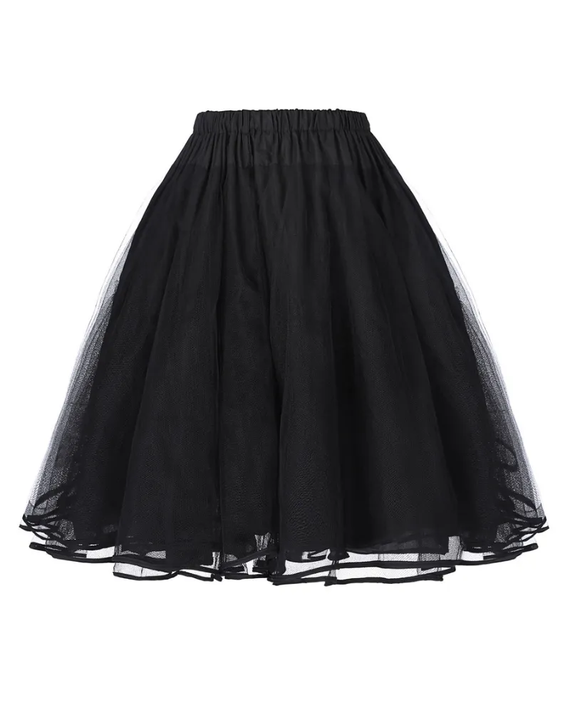 Elastic Waist Plaided Skirt High Waist Buttons Decorated Flared A-Line Skirt with Pockets