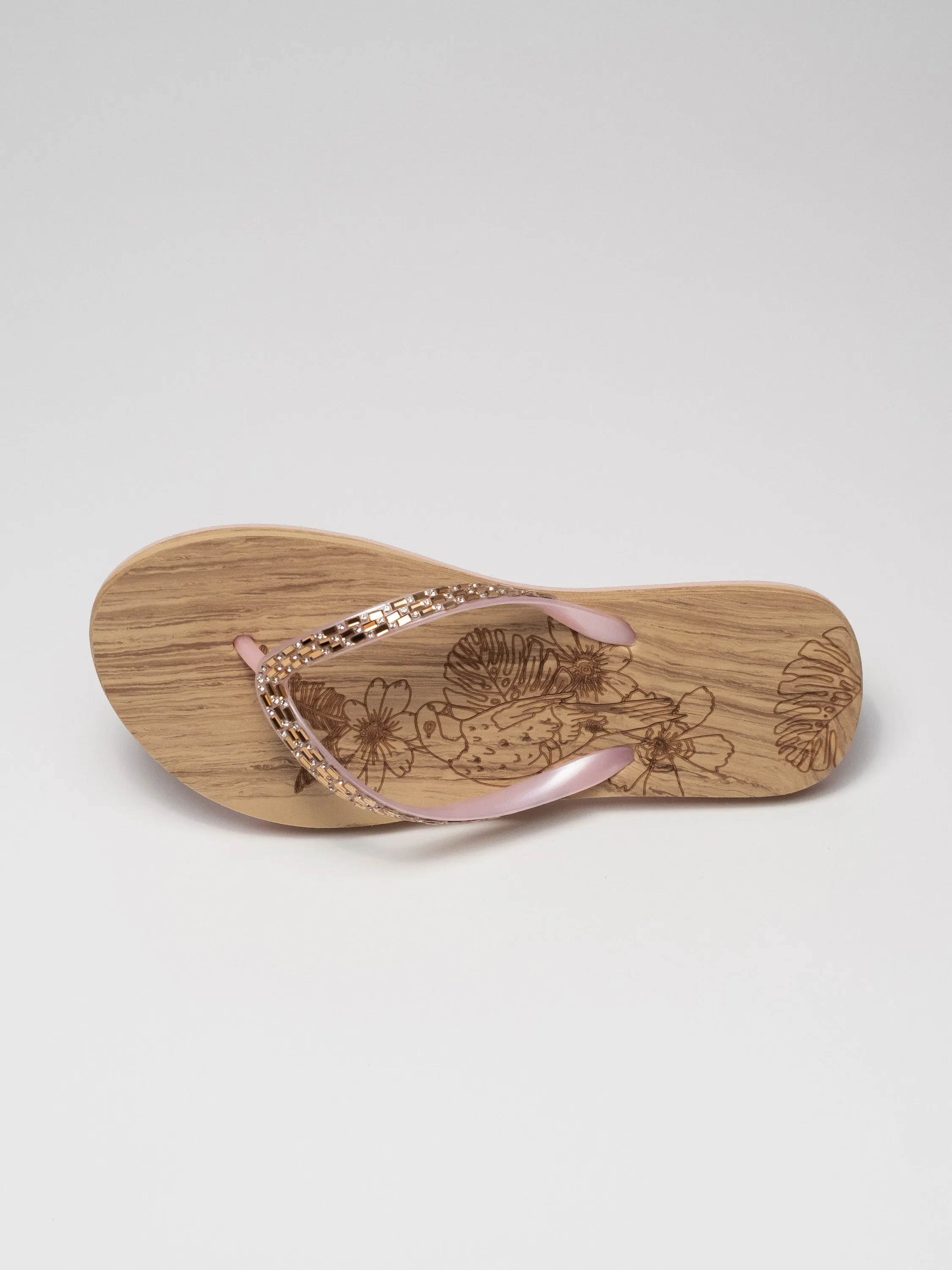 Embossed wood effect beach slipper