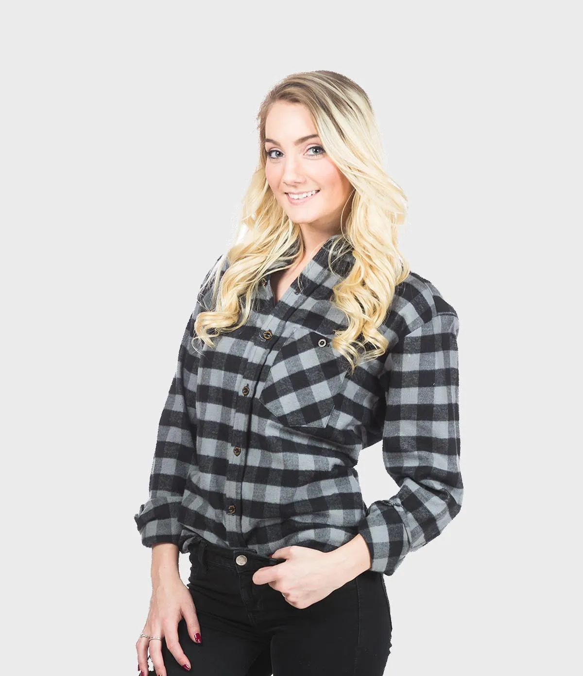 Fitted Flannel Shirt - Gray Buffalo