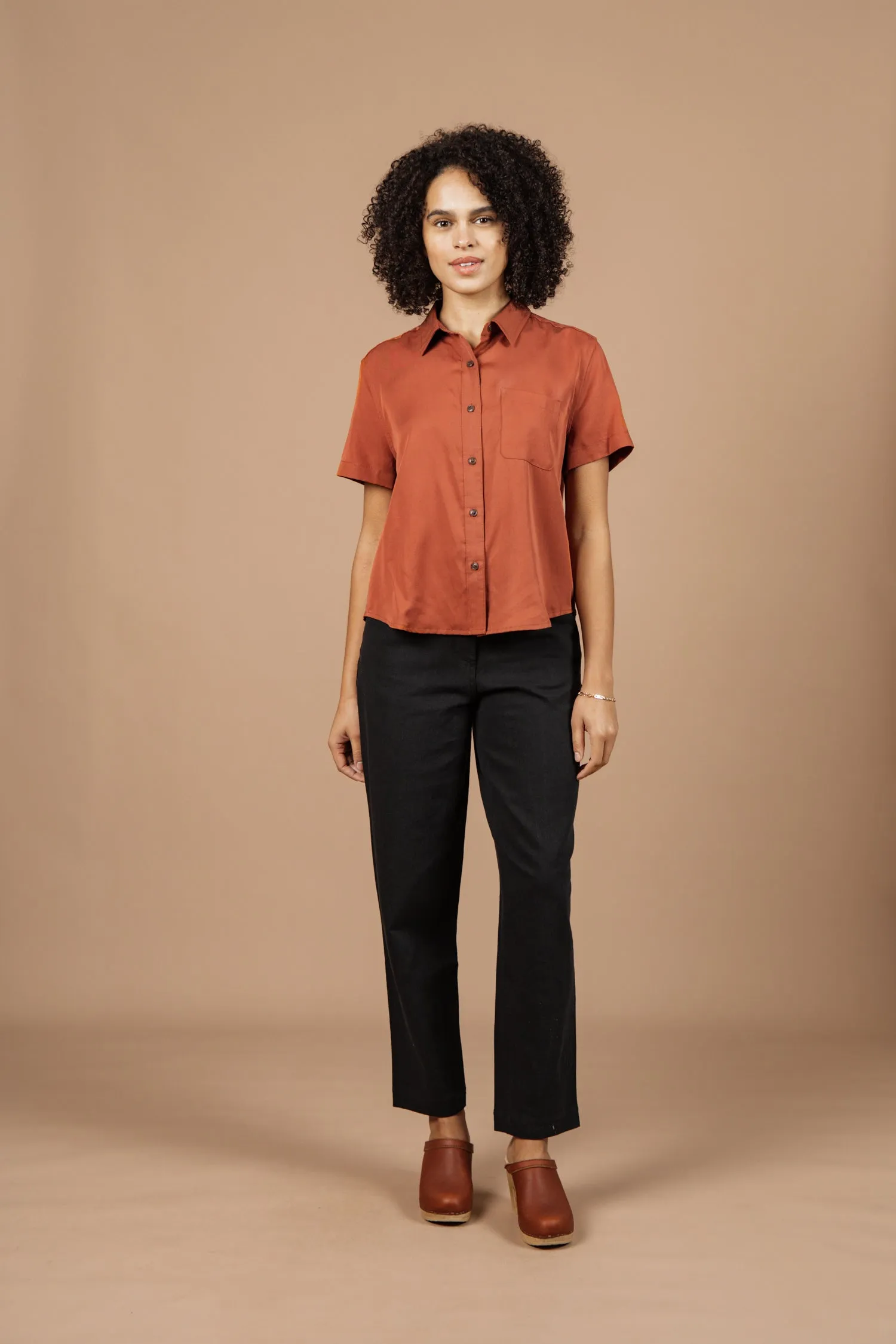 Greer Cropped Shirt / Copper