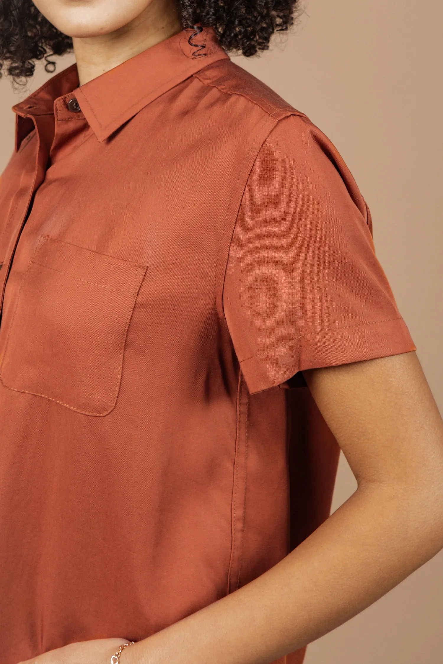 Greer Cropped Shirt / Copper