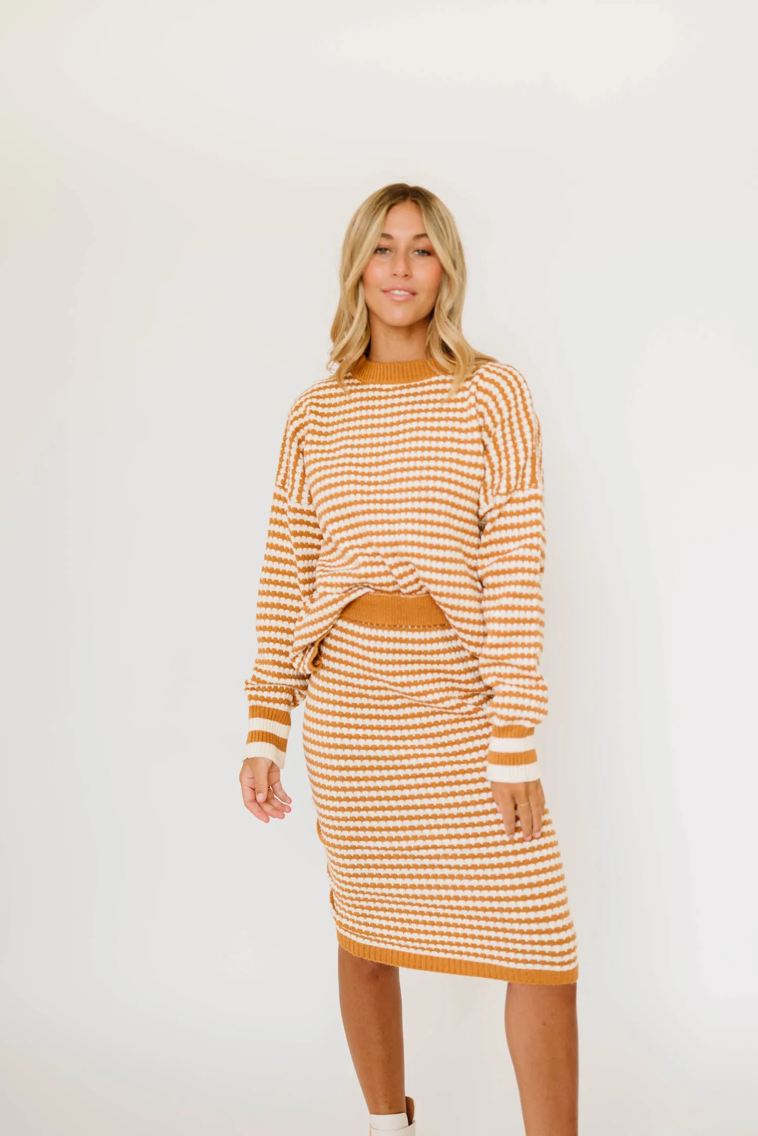 Harper Sweater Skirt Set in Rust