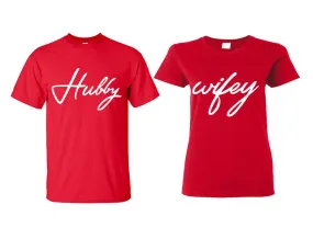 Hubby and Wifey Couple Matching Shirts, Design Man and Woman Shirts