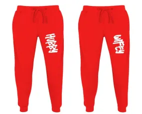 Hubby Wifey Couple Matching Jogger Pants,  Couple Designed Sweatpants