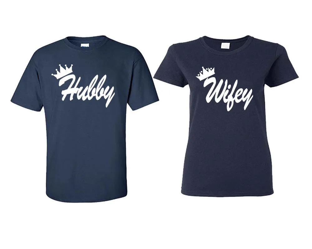 Hubby Wifey Couple Matching T Shirts Man and Woman Style Shirts