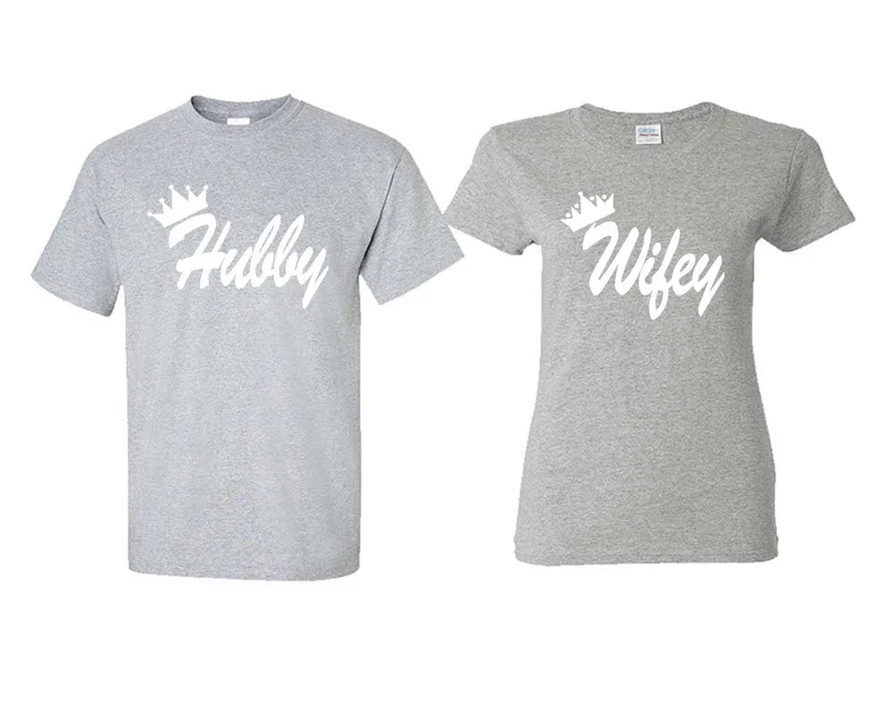 Hubby Wifey Couple Matching T Shirts Man and Woman Style Shirts