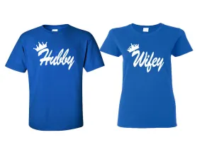 Hubby Wifey Couple Matching T Shirts Man and Woman Style Shirts