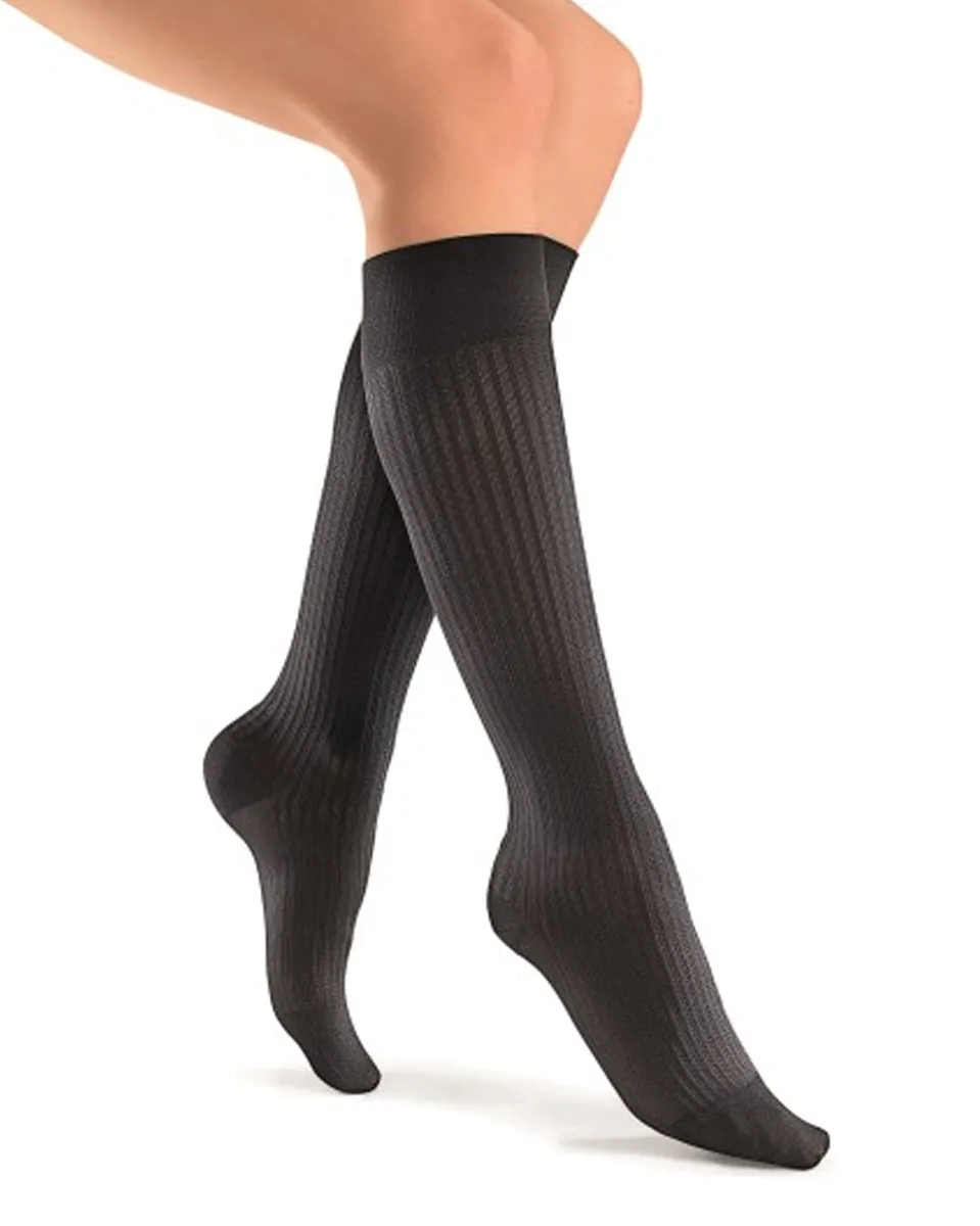 Jobst soSoft Women's Knee High Closed Toe Ribbed Pattern Support Socks 20-30 mmHg