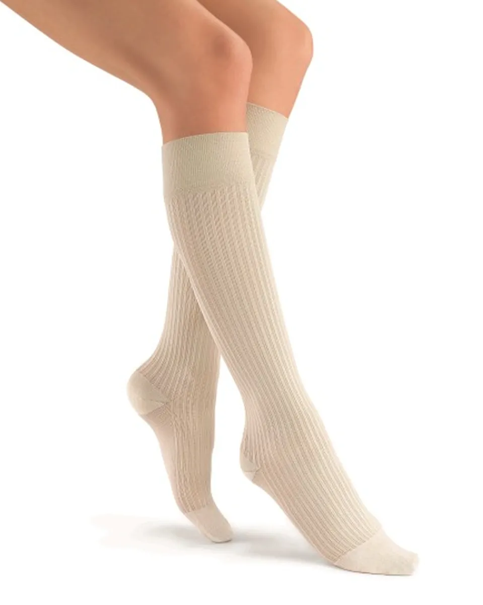 Jobst soSoft Women's Knee High Closed Toe Ribbed Pattern Support Socks 20-30 mmHg