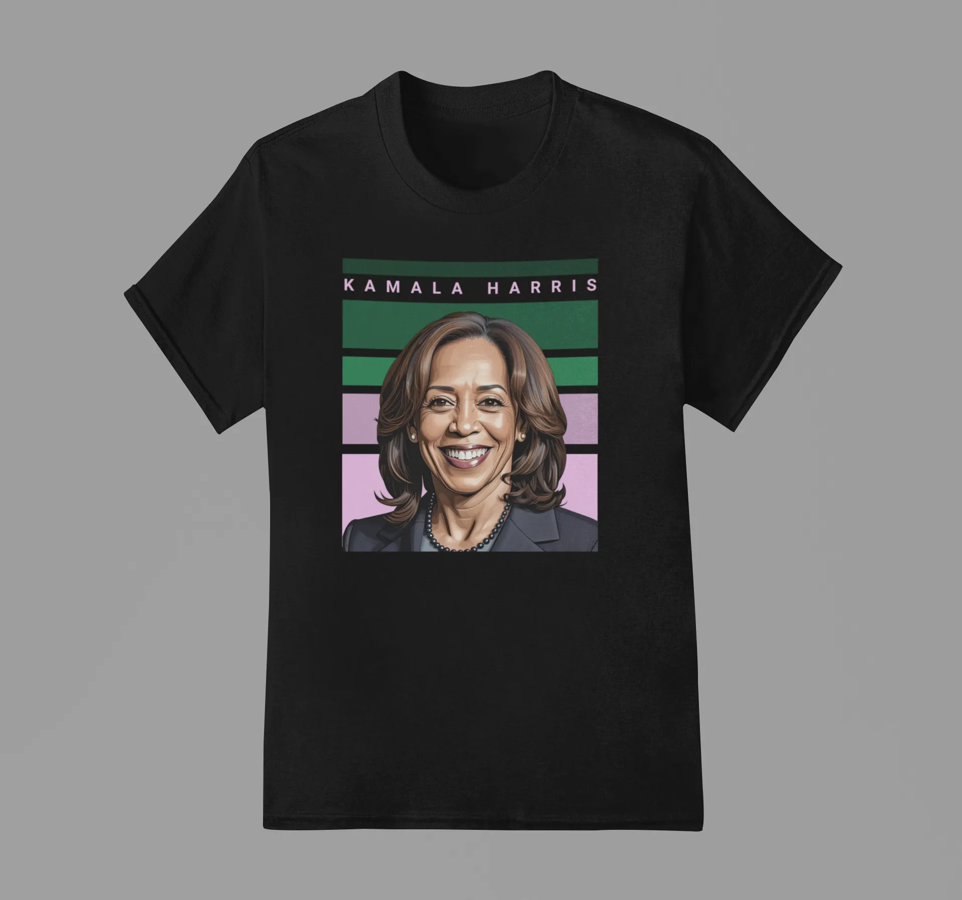 Kamala Harris Shirt - Retro Line Pink and Green Edition