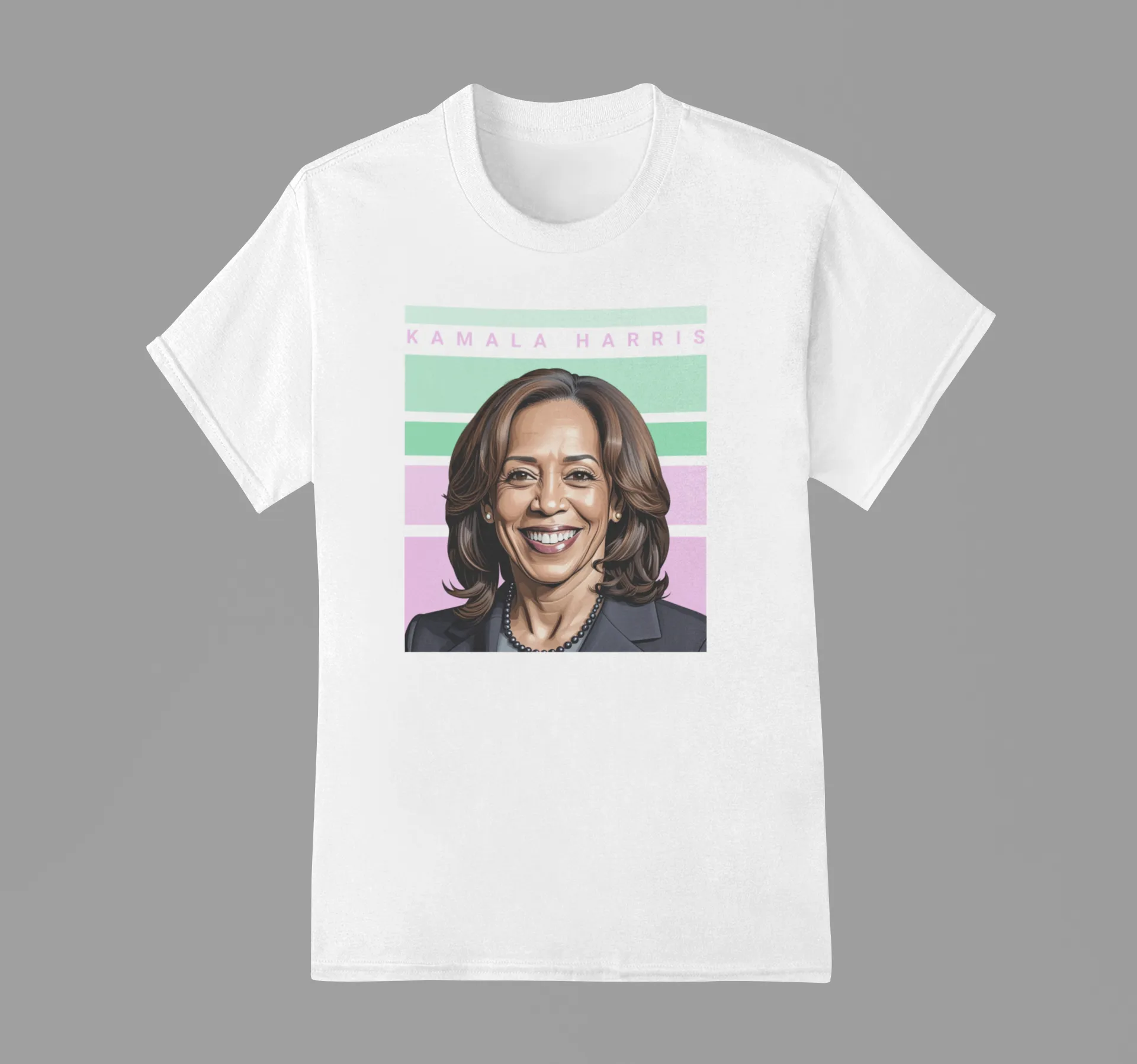 Kamala Harris Shirt - Retro Line Pink and Green Edition