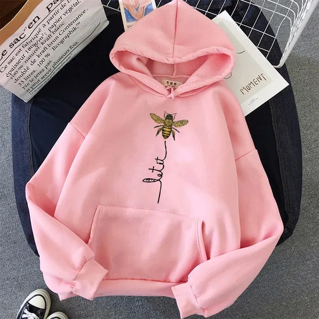 Kawaii Womens Loose Streetwear Sweatshirts Hoodies Women Hooded Simple All-match Leisure Oversize Pullovers Korean Style Warm