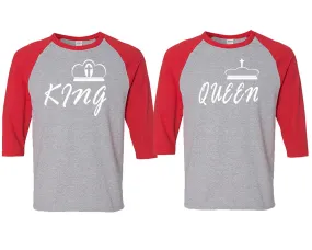 King Queen Couple Matching Baseball Shirts