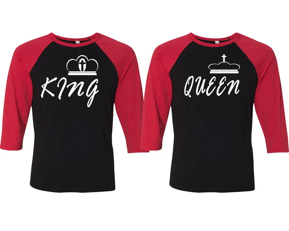 King Queen Couple Matching Baseball Shirts