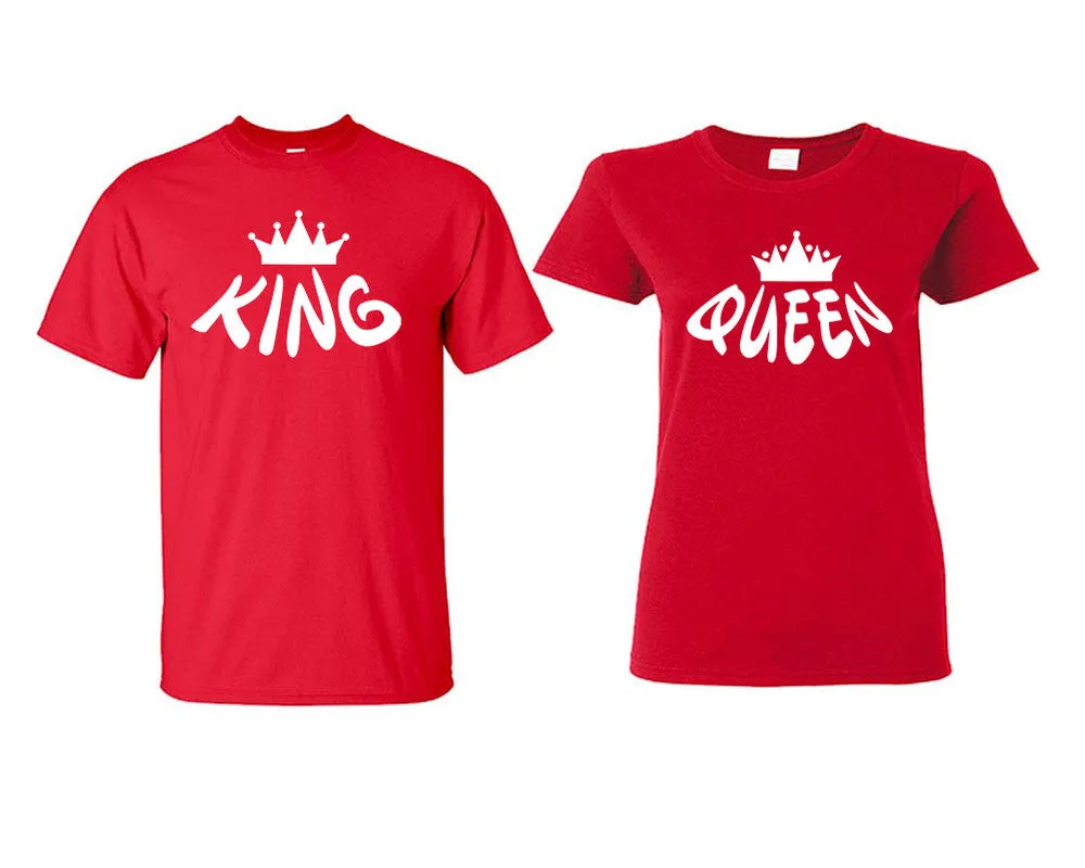 King Queen Couple Matching T Shirts Man and Woman Style Shirts