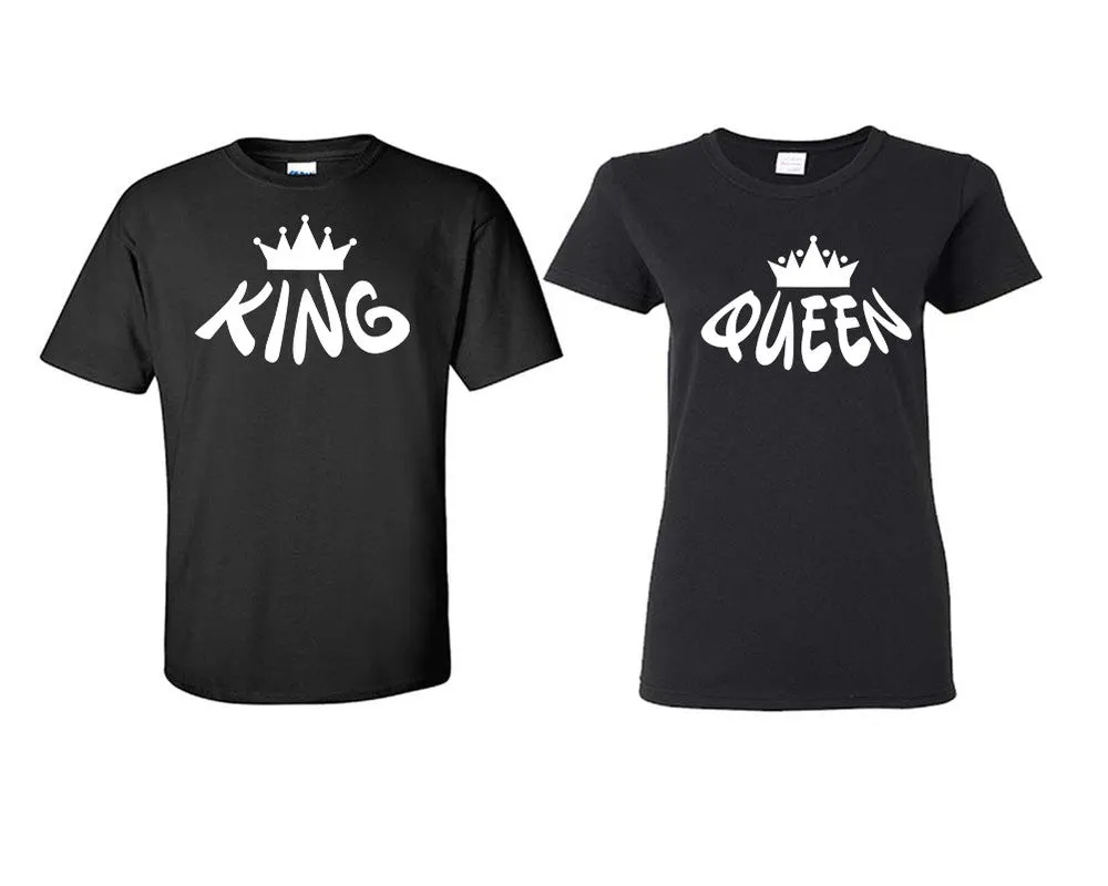 King Queen Couple Matching T Shirts Man and Woman Style Shirts