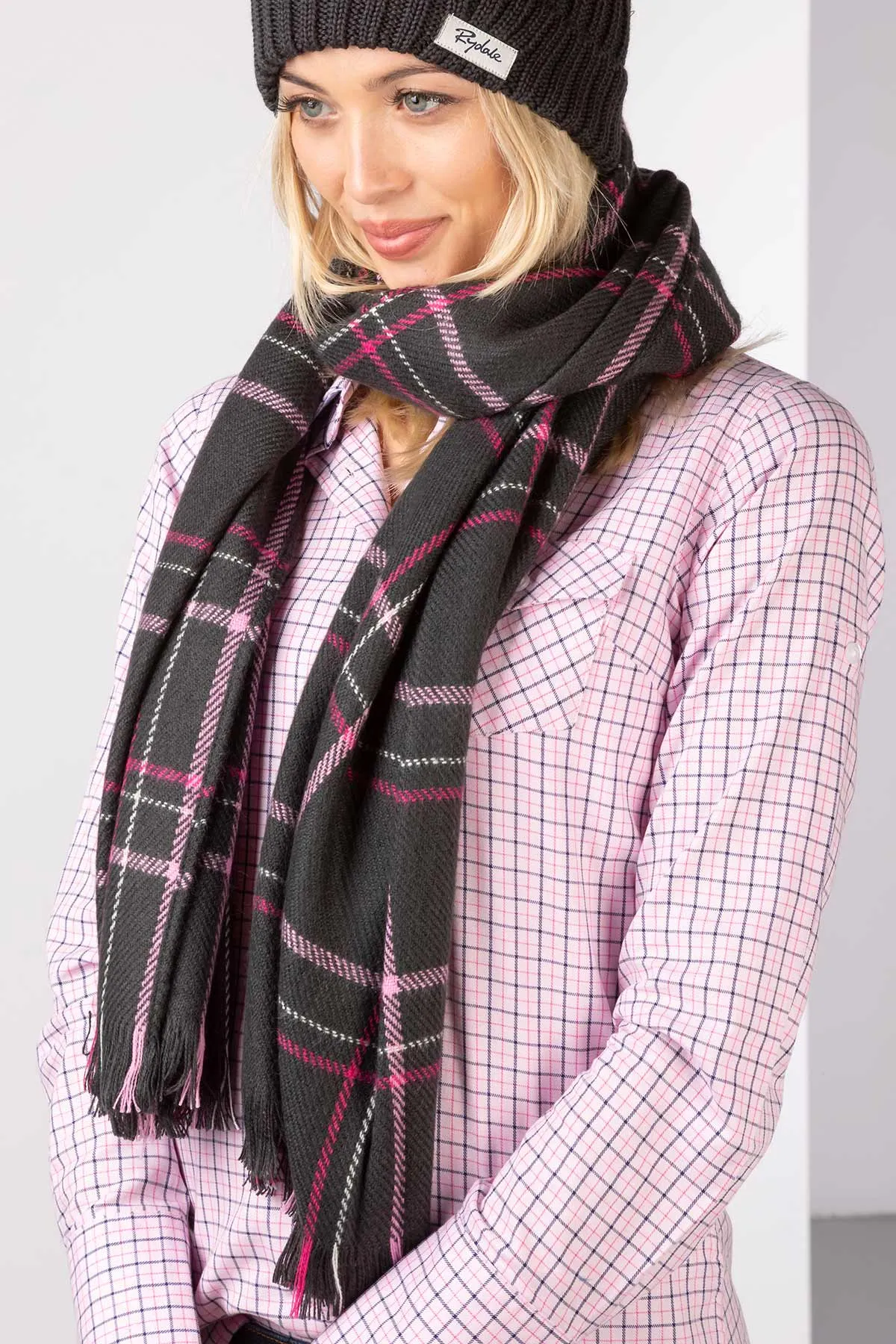 Ladies Checked Scarf - Polly