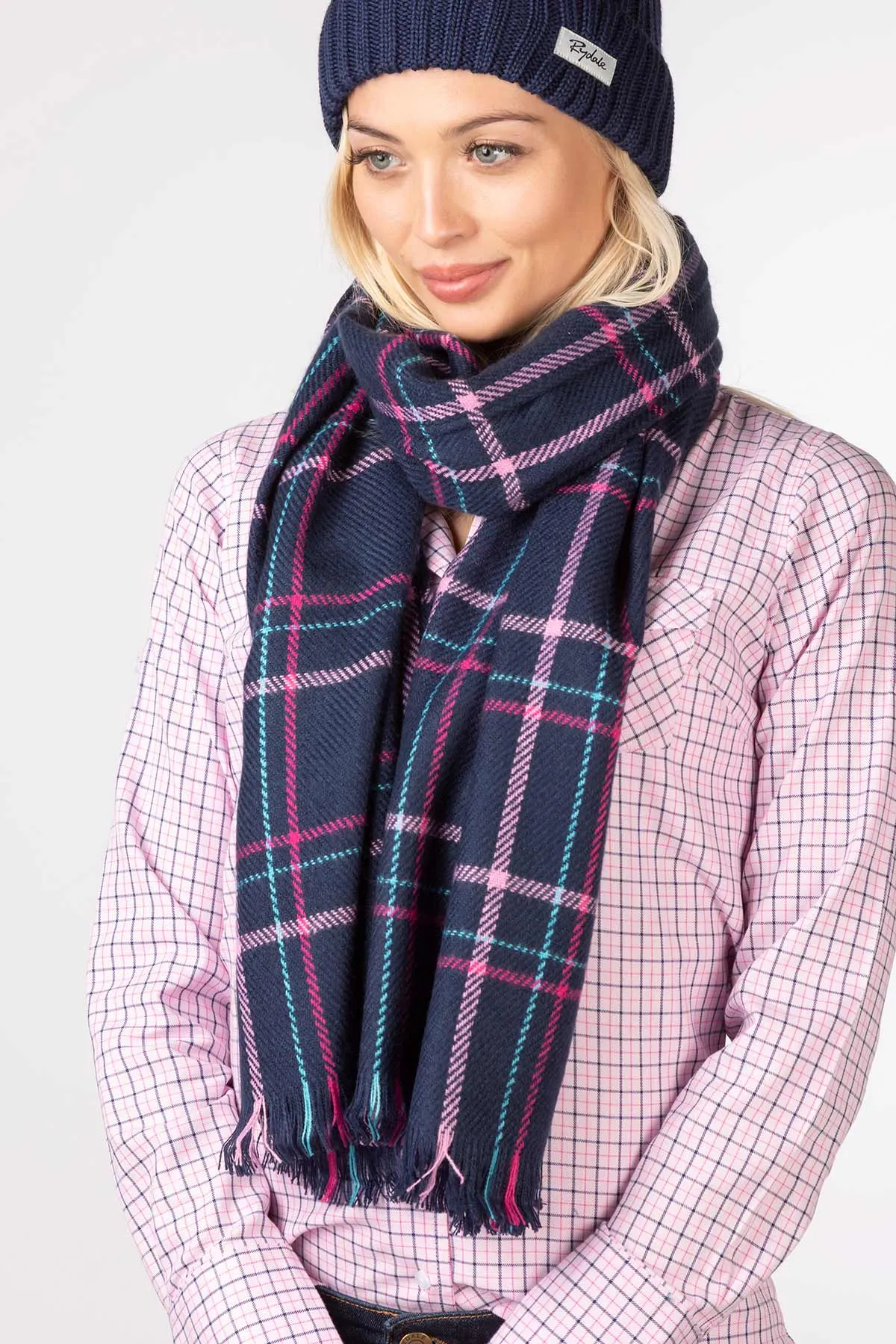 Ladies Checked Scarf - Polly