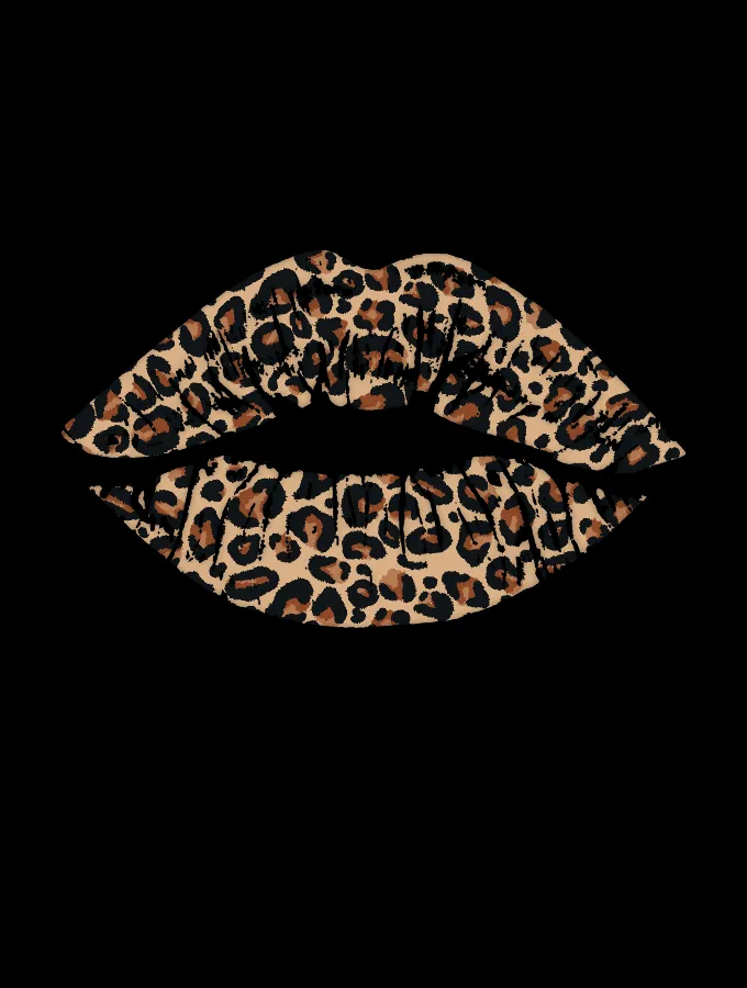 LEOPARD KISS HOODIE - BLACK