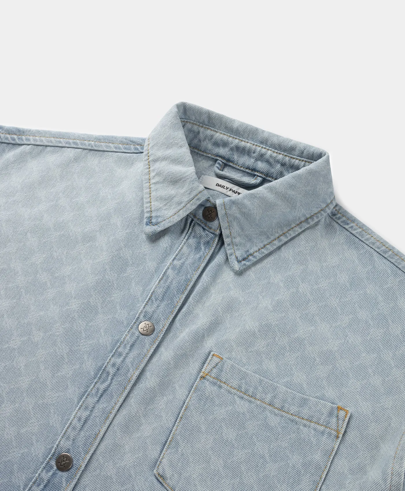 Mid Blue Zella Monogram Denim Longsleeve Shirt