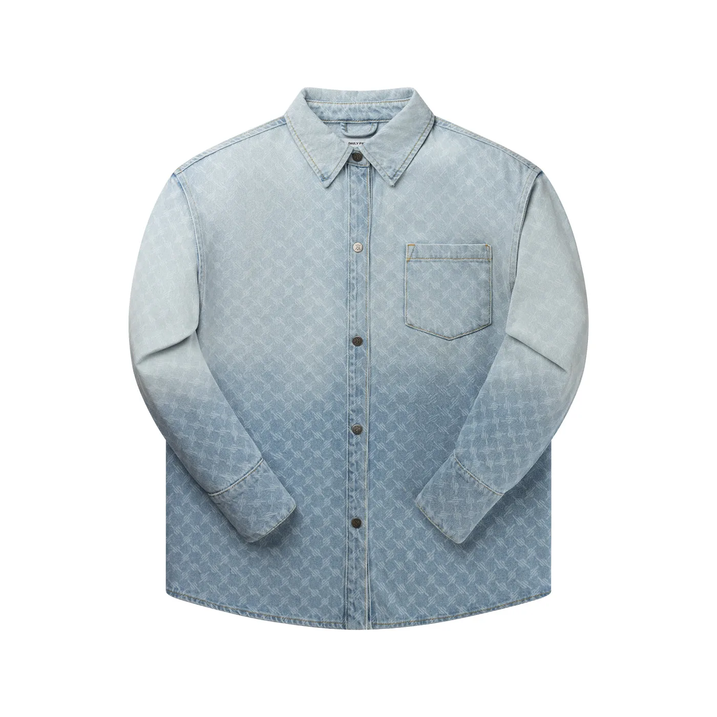 Mid Blue Zella Monogram Denim Longsleeve Shirt