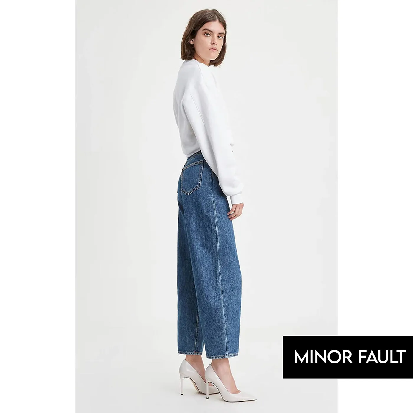 (Minor Fault) Blue High Rise Ballon Fit Jeans