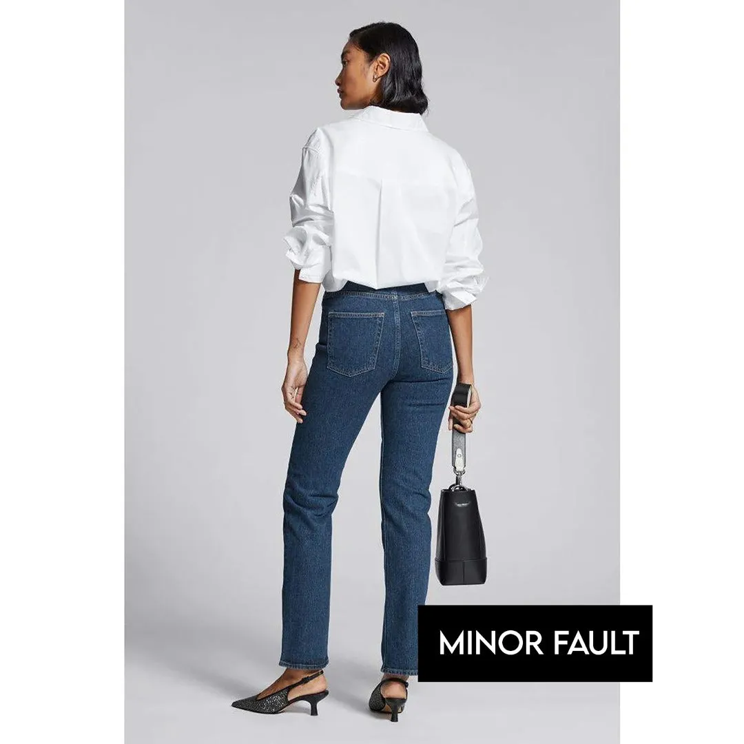 (Minor Fault) Dark Blue Slim Mom Jeans