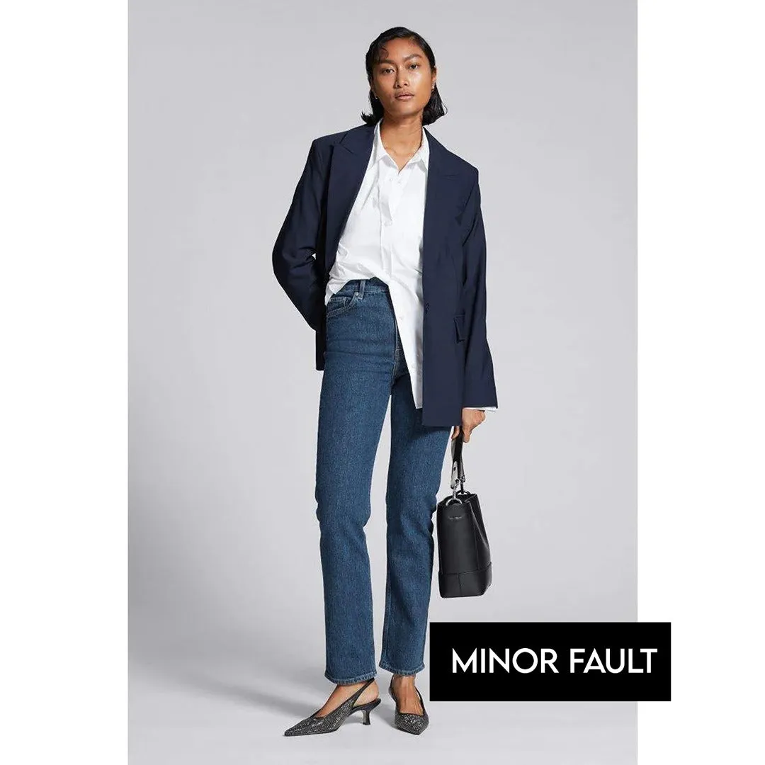 (Minor Fault) Dark Blue Slim Mom Jeans