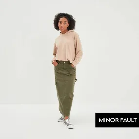 (Minor Fault) Green Cargo Midi Skirt