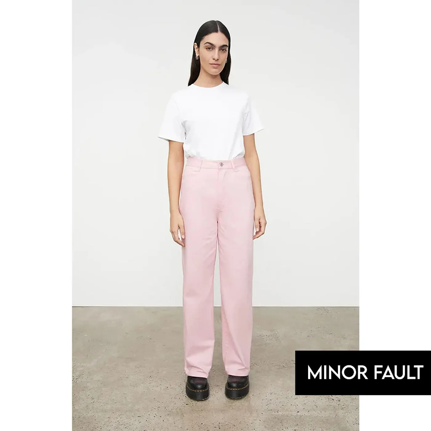 (Minor Fault) Pink Straight Leg High Rise Jeans