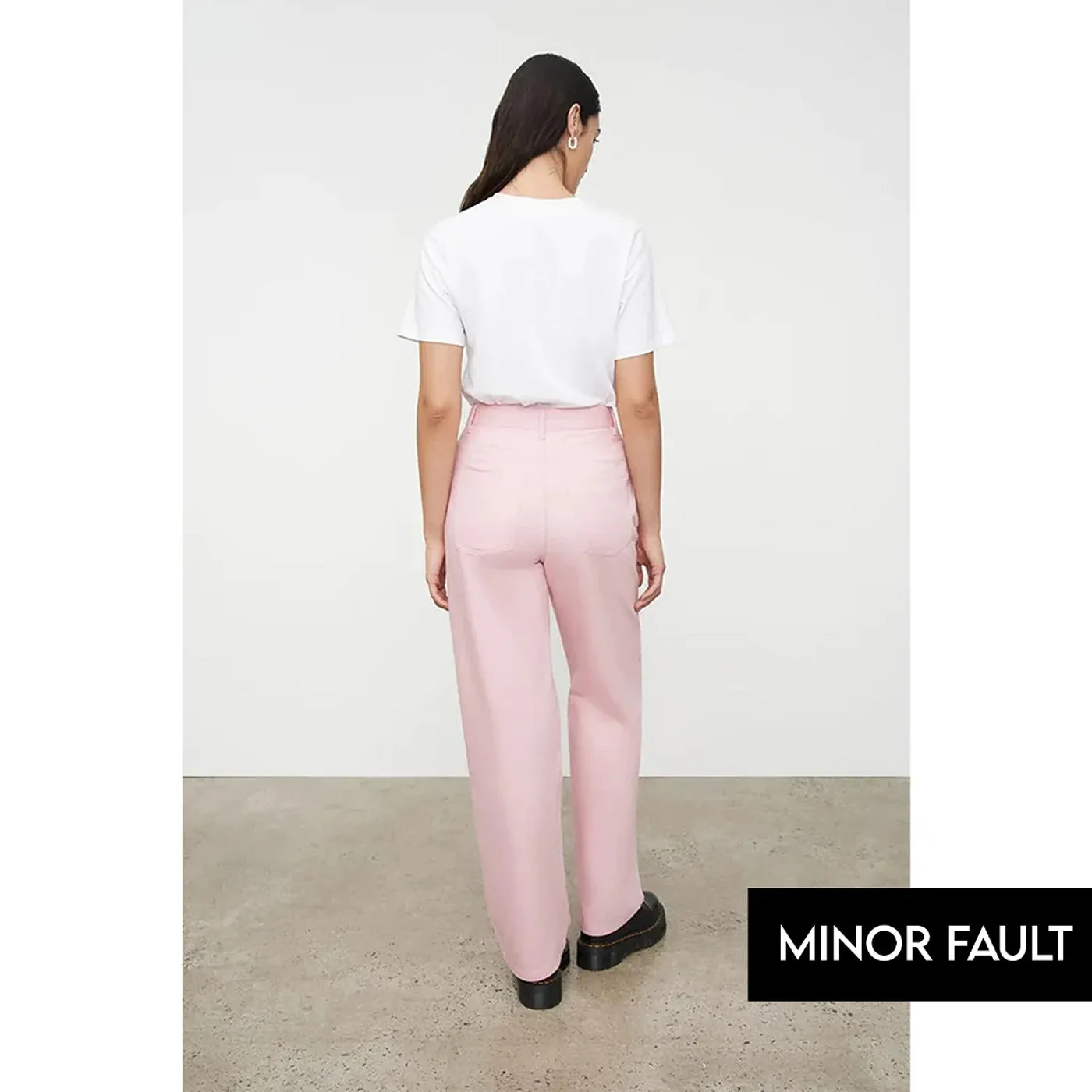 (Minor Fault) Pink Straight Leg High Rise Jeans