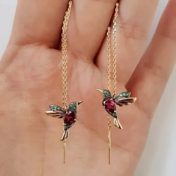 New Crystal Animal Hummingbird Necklaces For Women Fashion Jewelry Gold Color Chain Birds Pendant Choker Collares Joyeria Mujer