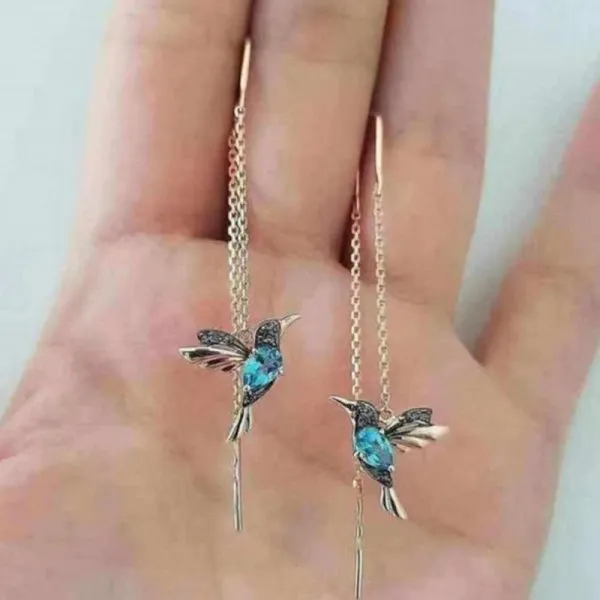 New Crystal Animal Hummingbird Necklaces For Women Fashion Jewelry Gold Color Chain Birds Pendant Choker Collares Joyeria Mujer