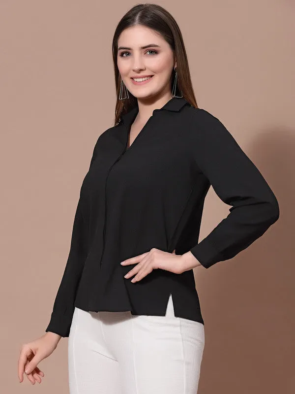 Odour Free Spread Collar Long Sleeves Formal Shirt For Women