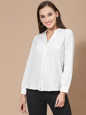 Odour Free Spread Collar Long Sleeves Formal Shirt For Women