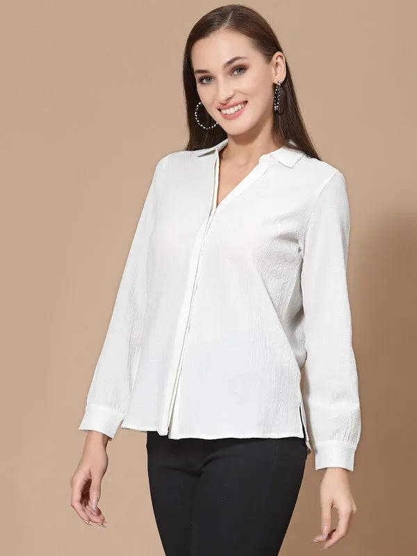 Odour Free Spread Collar Long Sleeves Formal Shirt For Women